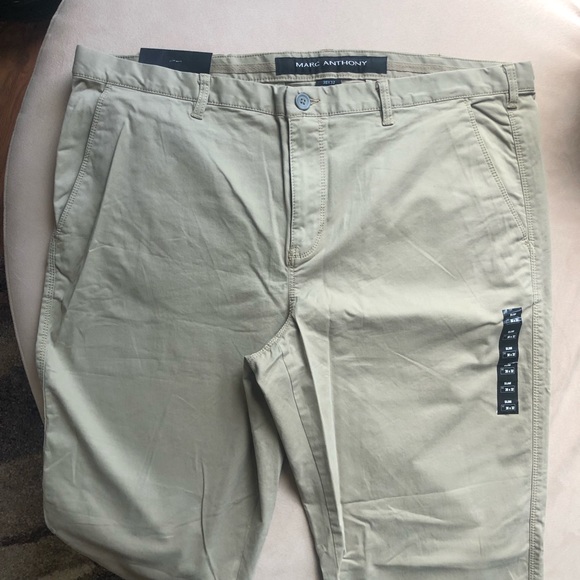 Marc Anthony Slim Khaki Slack Dress Pants 38x32 - Picture 3 of 6